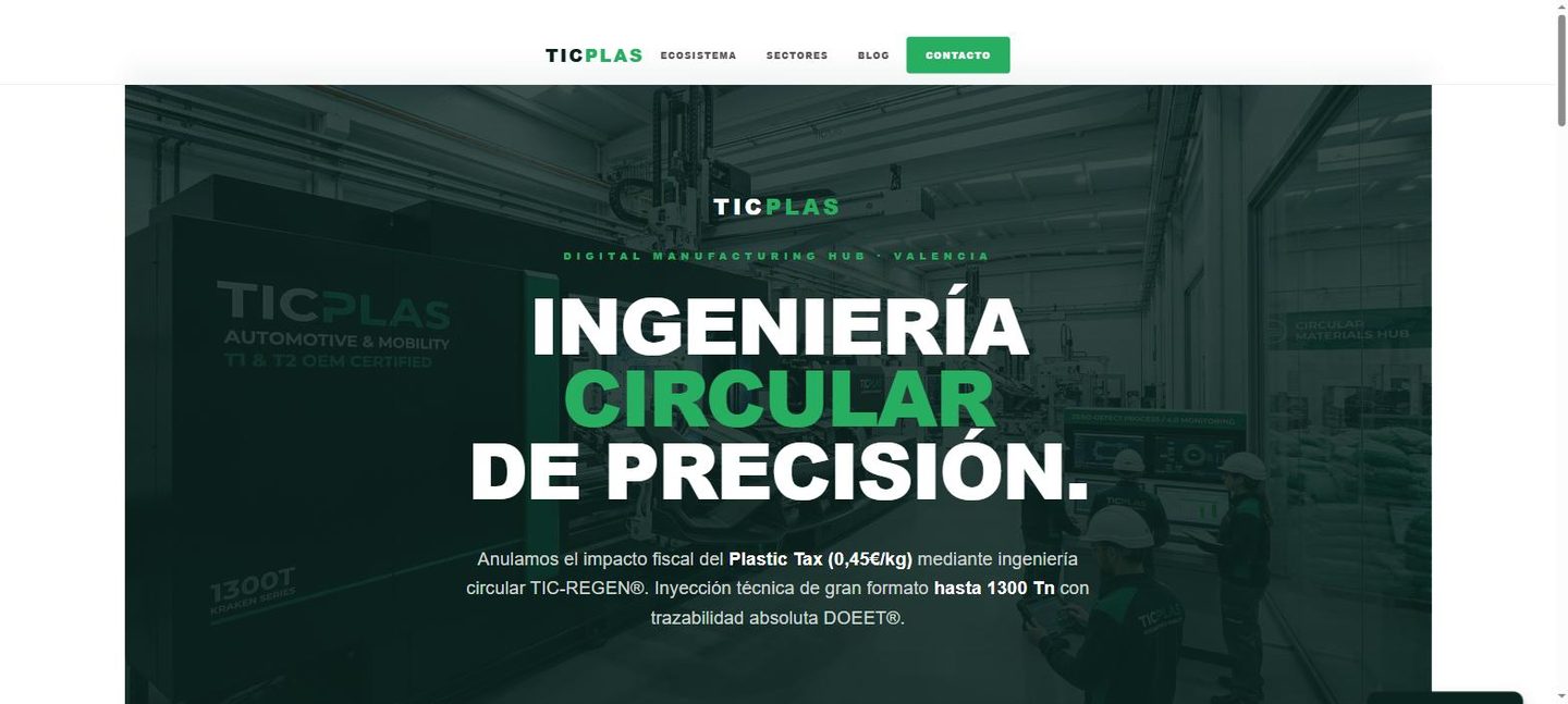Portada de la web corporativa de TICPLAS R&D